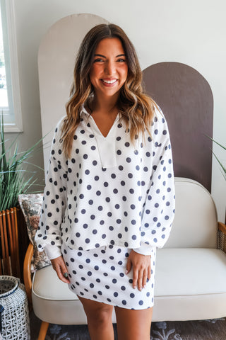 Fall Frenzy 8 • White Dotted Skirt Set - FINAL SALE