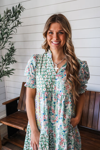 Wildflower Meadow Pocket Dress • Green