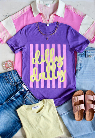 Dilly Dally Graphic Tee • Heather Purple