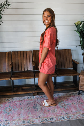 Sunkissed Days Mineral Romper • Coral - FINAL SALE