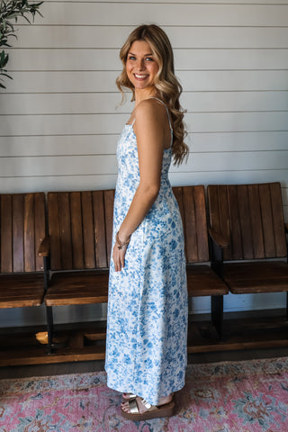 The Perfect Ending Floral Maxi • Blue