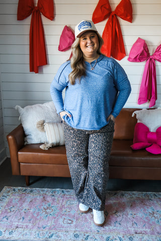 Super Soft Crewneck • Heather Navy - PLUS