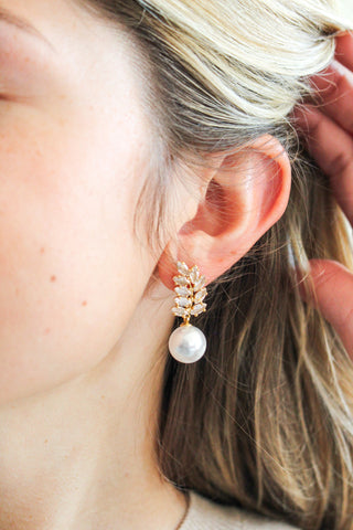 Everlasting Elegance Pearl Earrings • Gold
