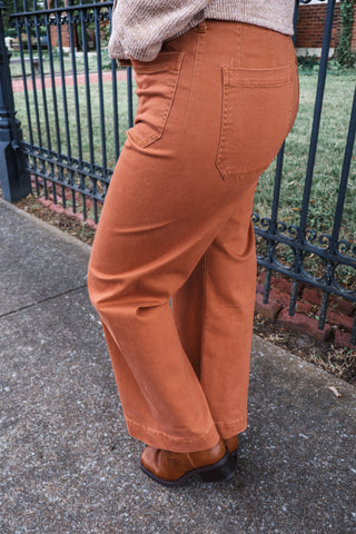 Simple Slate Patch Pocket Pants • Rust