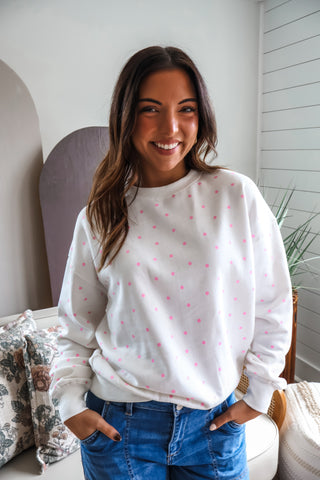 Parker Dotted Pullover • White