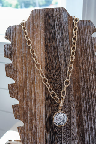 Classic Coin Toggle Necklace • Gold Mix