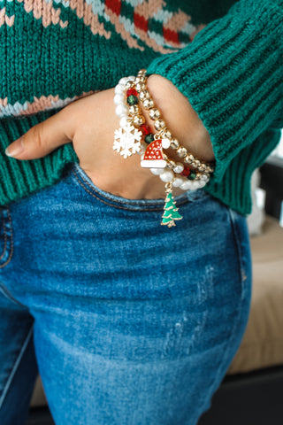 Snowflakes & Sparkle Charm Bracelet • Multi
