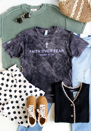 Faith Over Fear Graphic Tee • Mineral Black