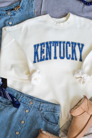 Bluegrass State Mock Neck Sweatshirt • Ivory