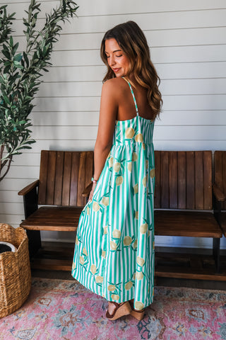 Lemon Drop Stripes Pocket Dress • Green - FINAL SALE