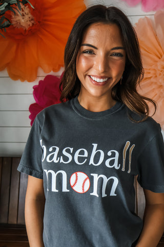 Baseball Mom Graphic Tee • Graphite
