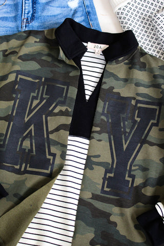 Camo Cutie Kentucky Sweatshirt Cardigan • Olive