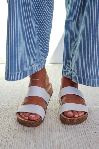 Everly Double Strap Sandal • White