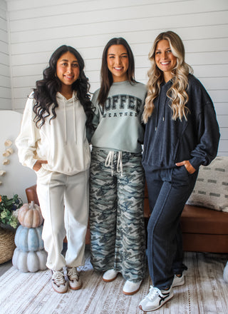 Coffee Weather Graphic Sweatshirt • Sage final sale