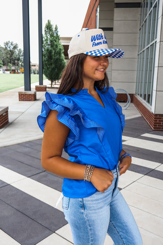 Halftime Hoorah Ruffle Top • Blue