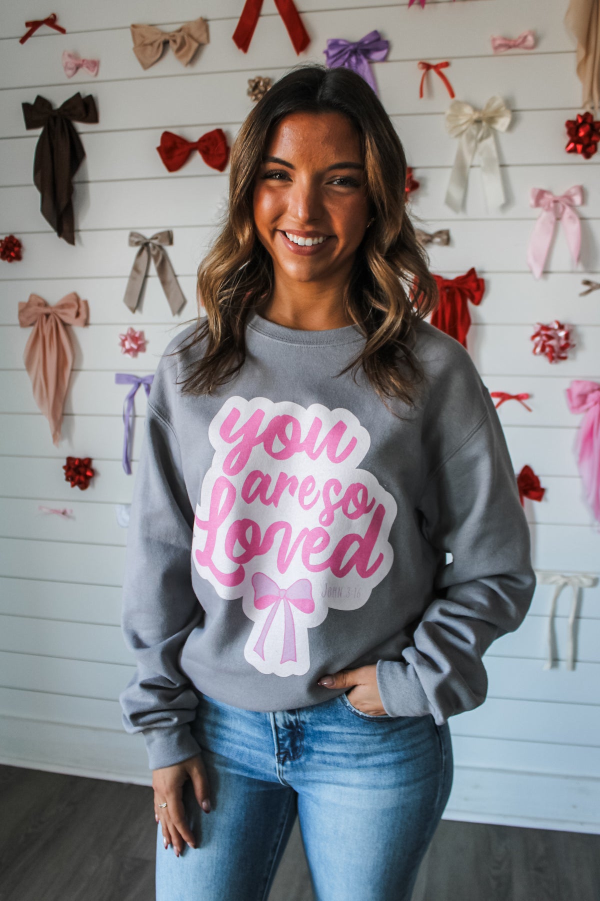 You Are So Loved Graphic Sweatshirt • Grey