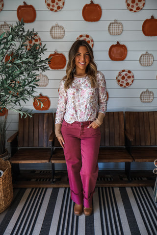 Flower Fields Waffle Top • Tan