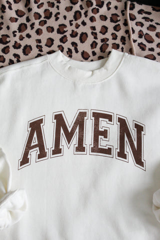 Amen Graphic Mock Neck Sweatshirt • Ivory