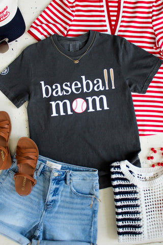 Baseball Mom Graphic Tee • Graphite