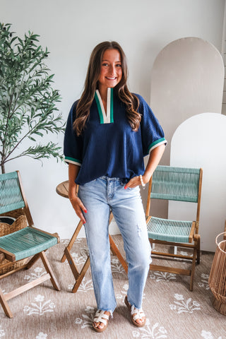 Effortlessly Elevated Dolman Knit • Navy