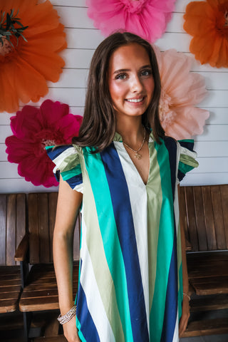Harbor Stripes Midi • Green Mix