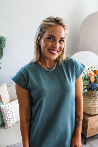 Calm & Composed Midi Dress • Pine*** - FINAL SALE