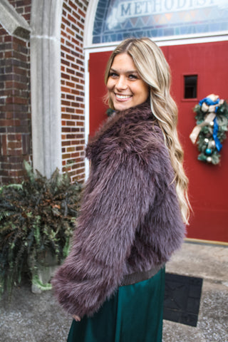 Gorgeous & Glam Faux Fur Jacket • Brown