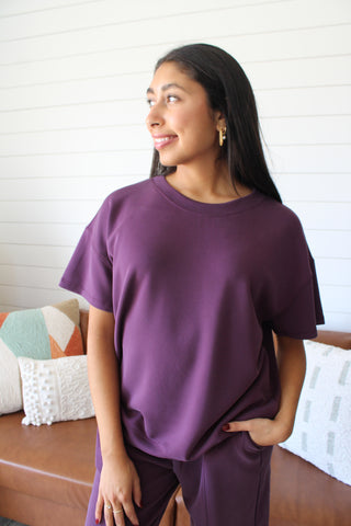 Simple Luxury Scuba Top • Plum - FINAL SALE