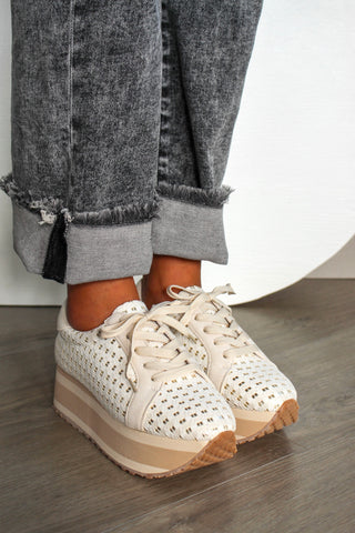 Lace It Up Platform Sneaker • Cream