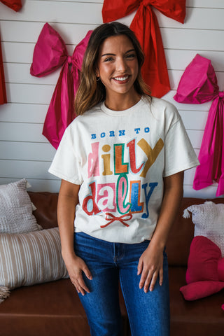 Born To Dilly Dally Graphic Tee • Cream