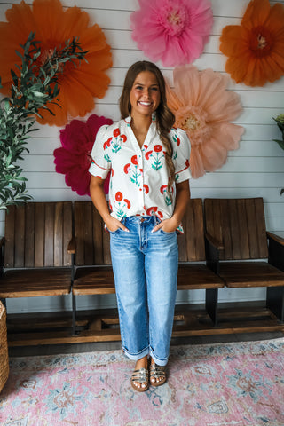 Fresh Summer Blooms • Red Floral