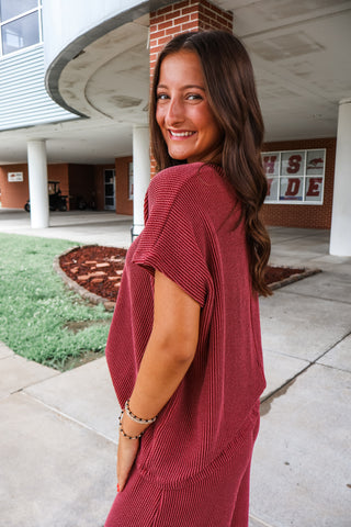 Daily Downtime Pant Set • Maroon