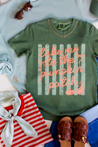 Take Me To The Pumpkin Patch Graphic Tee • Olive