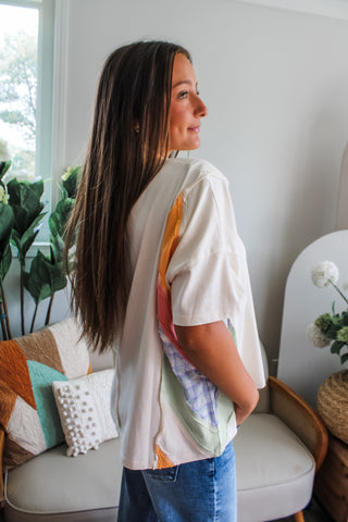 Big Dreams Patchwork Top • Cream Multi - FINAL SALE