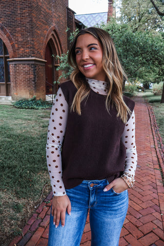 In My Element Sweater Vest • Cocoa Bean