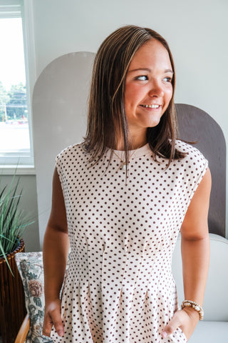 Pick A Spot Pleated Mini • Brown Dot