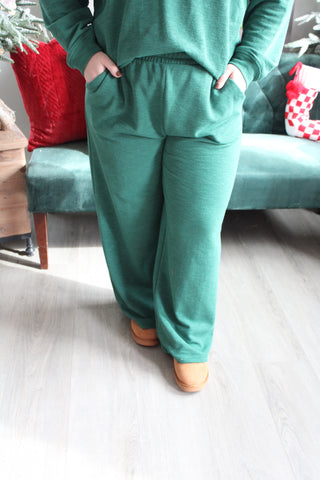 Home For The Holidays Pant Set • Green - PLUS