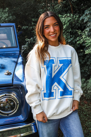 K Is For Kentucky Mock Neck Sweatshirt • Ivory