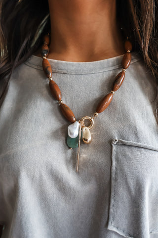 Western Wonder Statement Necklace • Brown Multi***