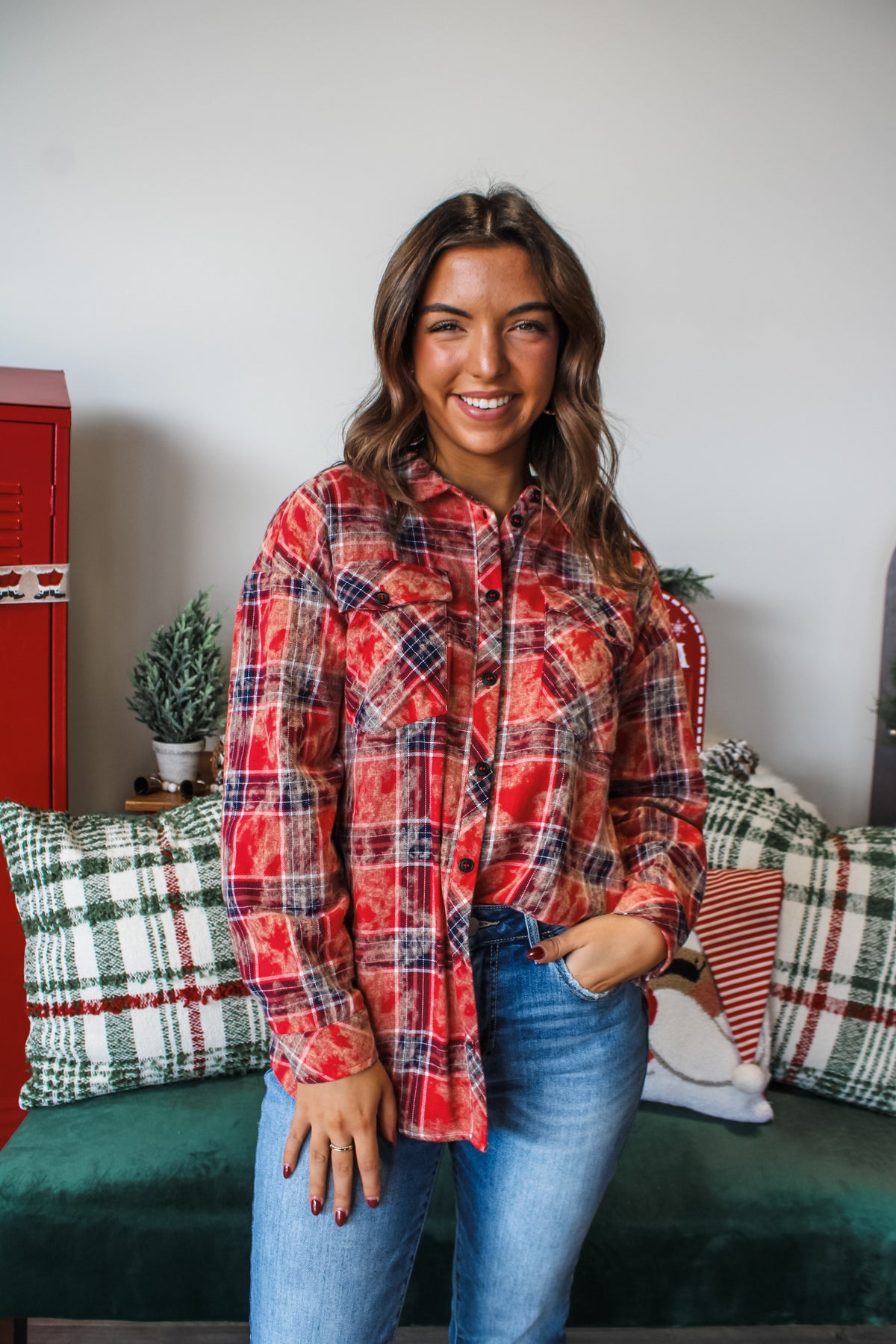 Fireside Christmas Flannel • Red Plaid