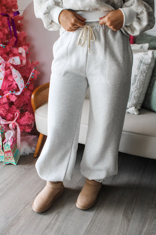 Cute & Comfy Barrel Sweatpants • Heather Ivory