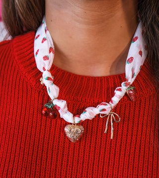Love So Sweet Scarf Necklace • White