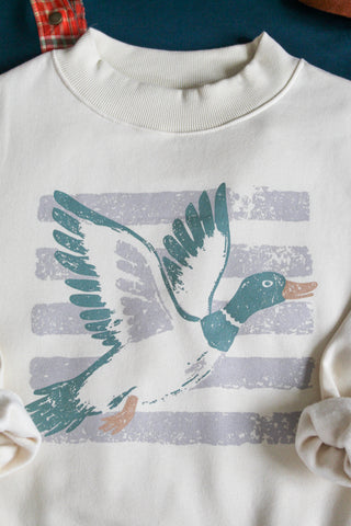 Duck Tales Mock Neck Sweatshirt • Cream