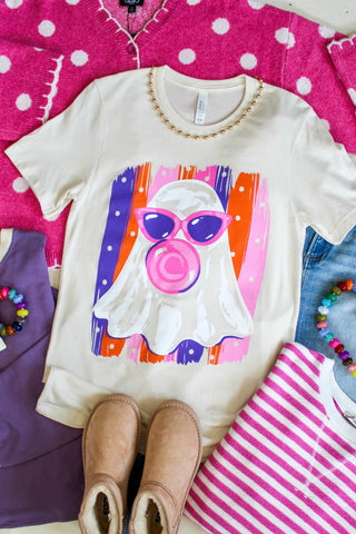 Boo & Bubbles Ghost Graphic Tee • Cream