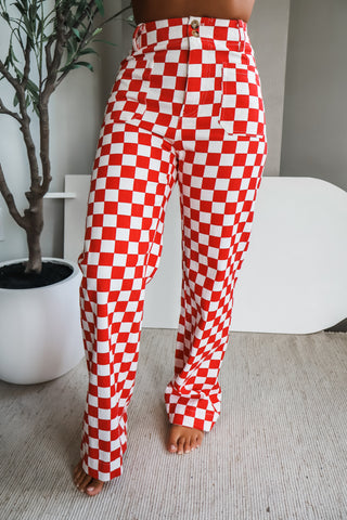Pitch Perfect • red checkerboard denim