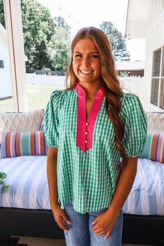 Gingham Game • Pink/Green