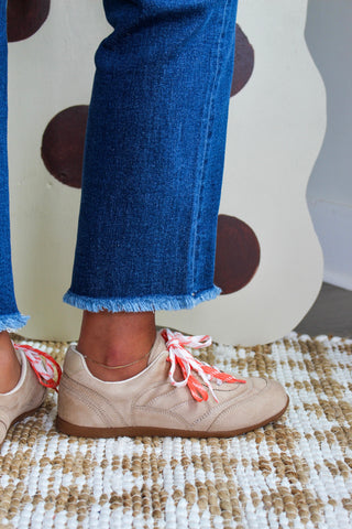 Double Play Lace-Up Sneaker • Light Mocha