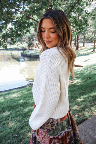 Timeless Twist Ribbed Sweater • Ivory
