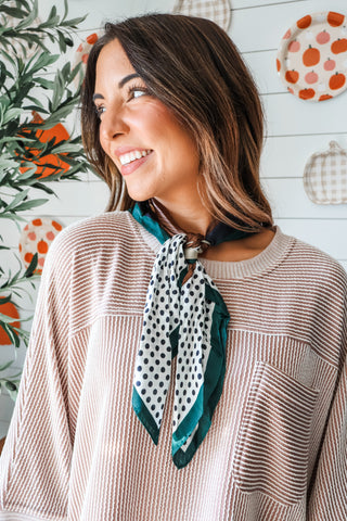 Dotted Bliss Silk Scarf • Emerald Mixo