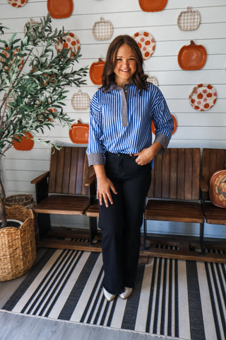 Stripe This Way • Brown/Blue